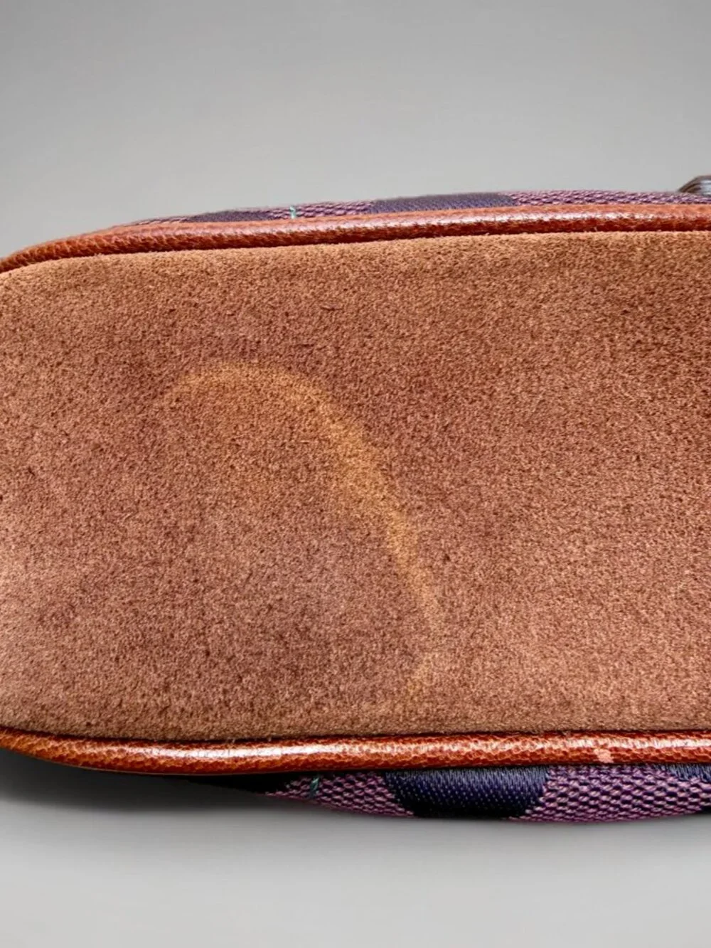 Coach Purple Signature Canvas Suede Demi Buckle Shoulder Bag 6362 - Picture 7 of 11